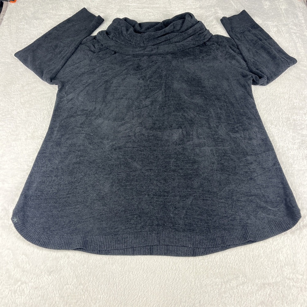 Barefoot Dreams 3XL Cozychic Ultra Lite Pullover Sweater Black With Cowl Neck